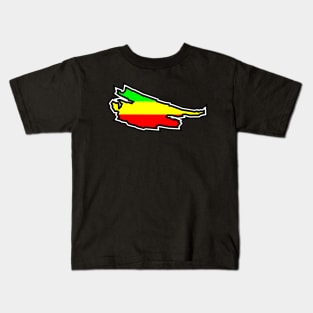 Saturna Island Silhouette in Rastafarian Flag Colours -  Rasta Pattern - Saturna Island Kids T-Shirt